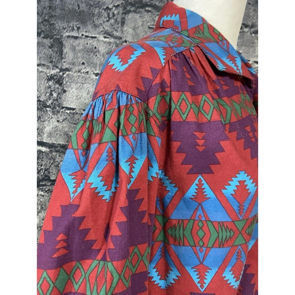 Vintage‎ Country Shop Marshall Fields Womens Shirt 10 Southwest Aztec Retro Boho